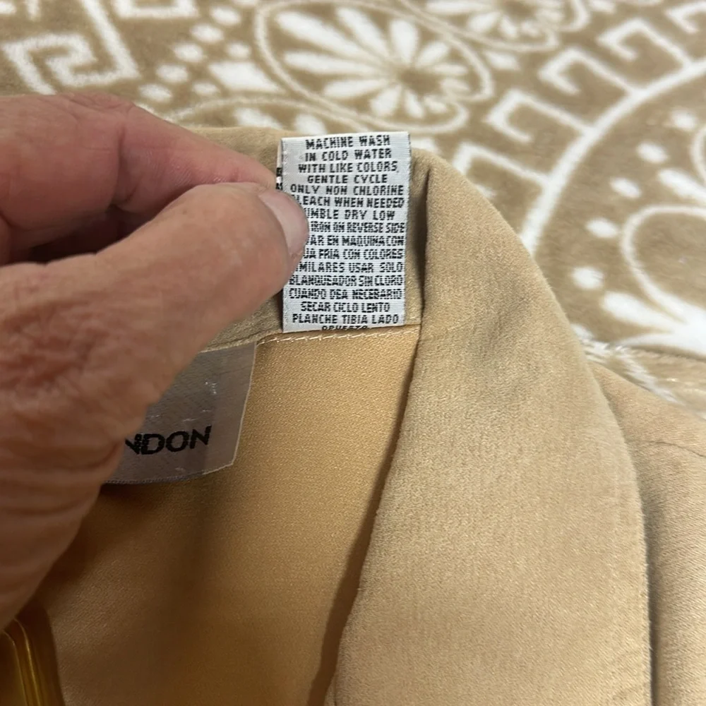 Erin London Faux Suede Polyester Tan Shirt Jacket Button Down SzL